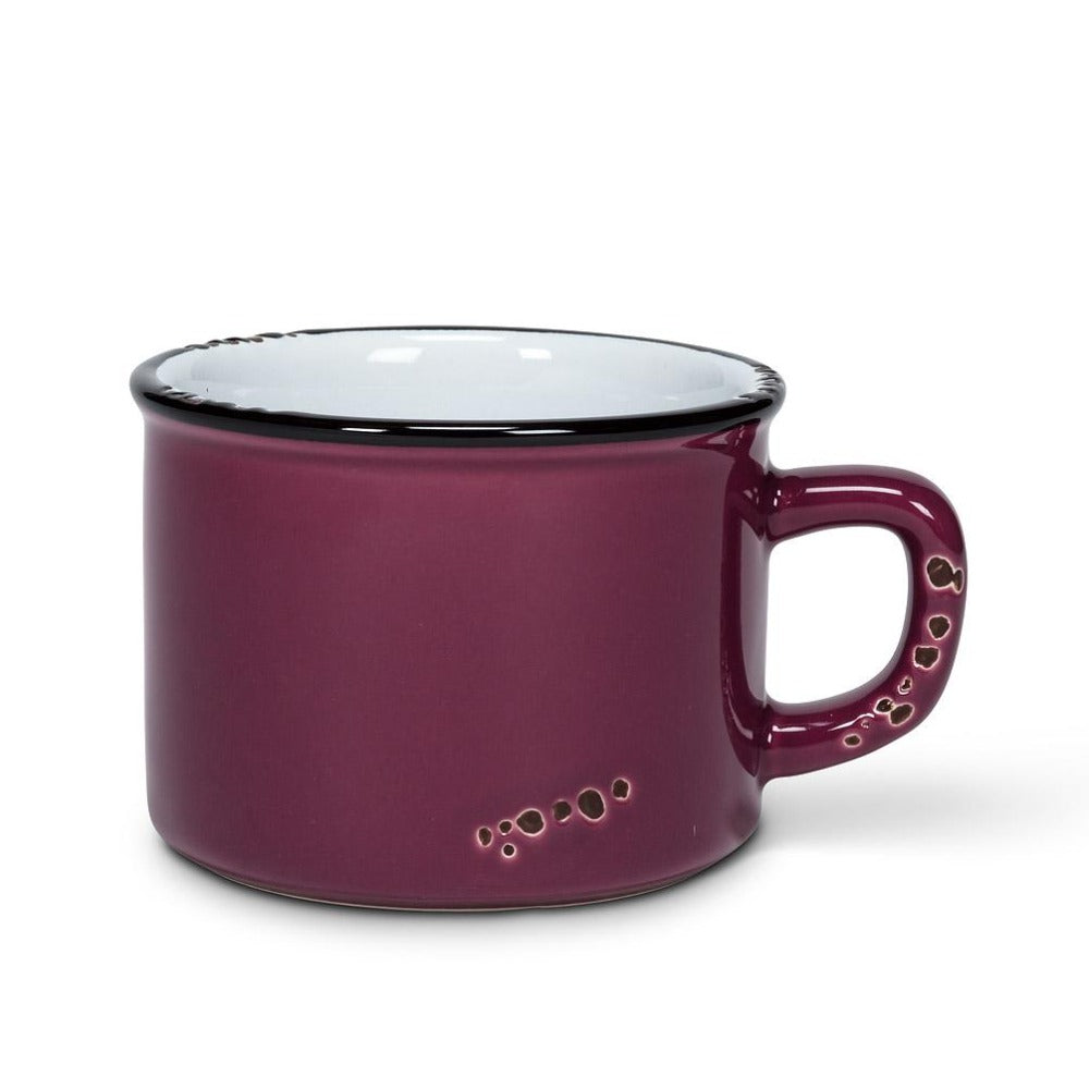 Enamel Look Cappuccino Cup Plum