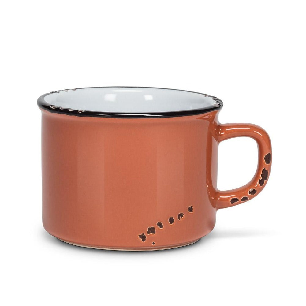 Enamel Look Cappuccino Cup Terracotta