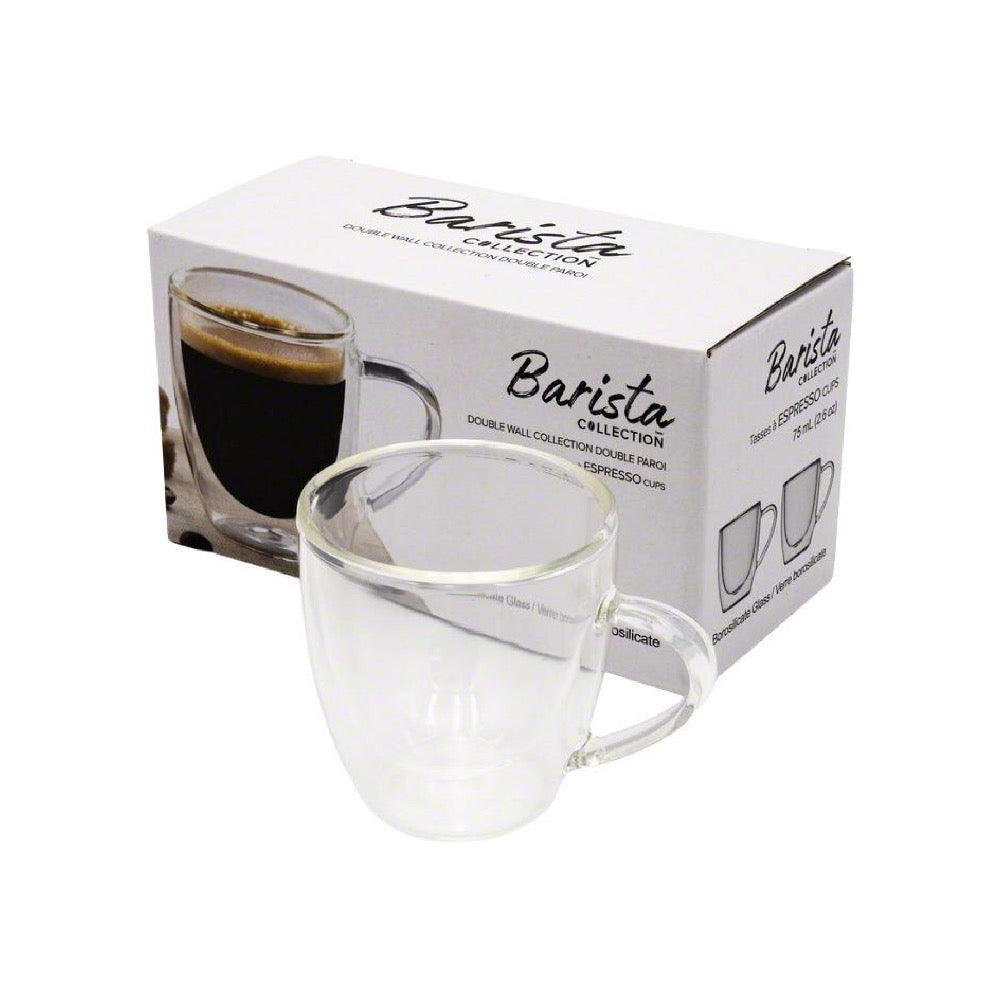 Safdie & Co. Barista Double Wall Espresso Mugs (Set Of 2)