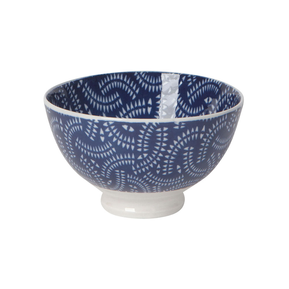small indigo geo bowl