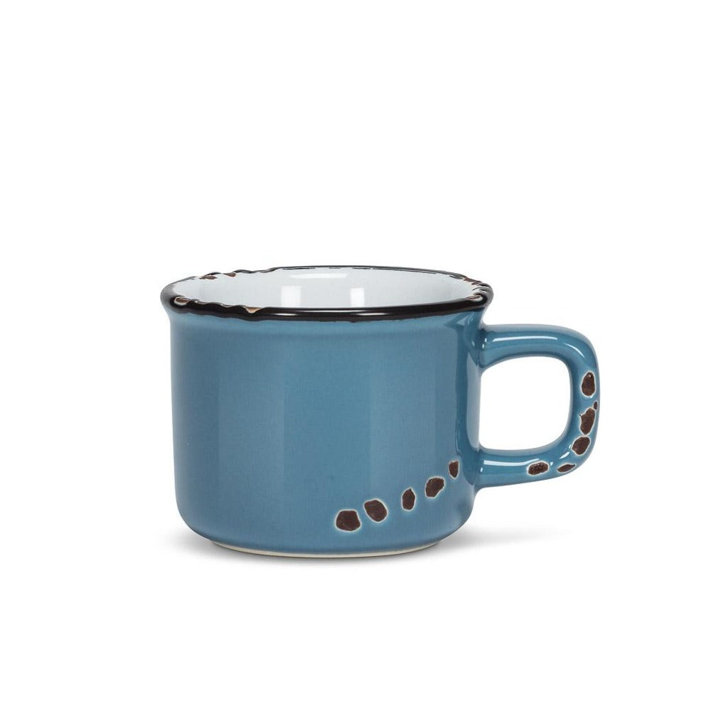 Enamel Look Espresso Cup Denim Blue