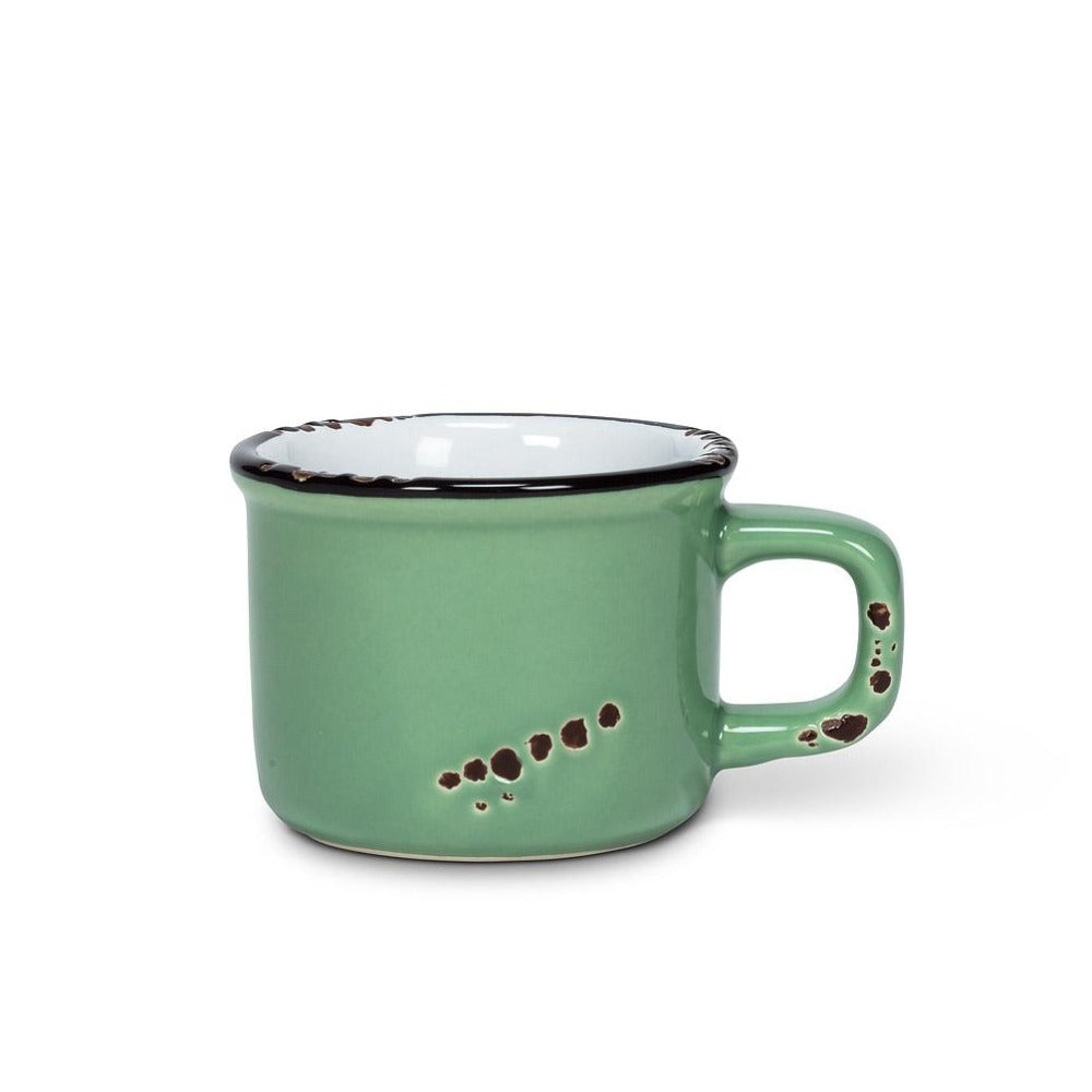Enamel Look Espresso Cup Forest Green