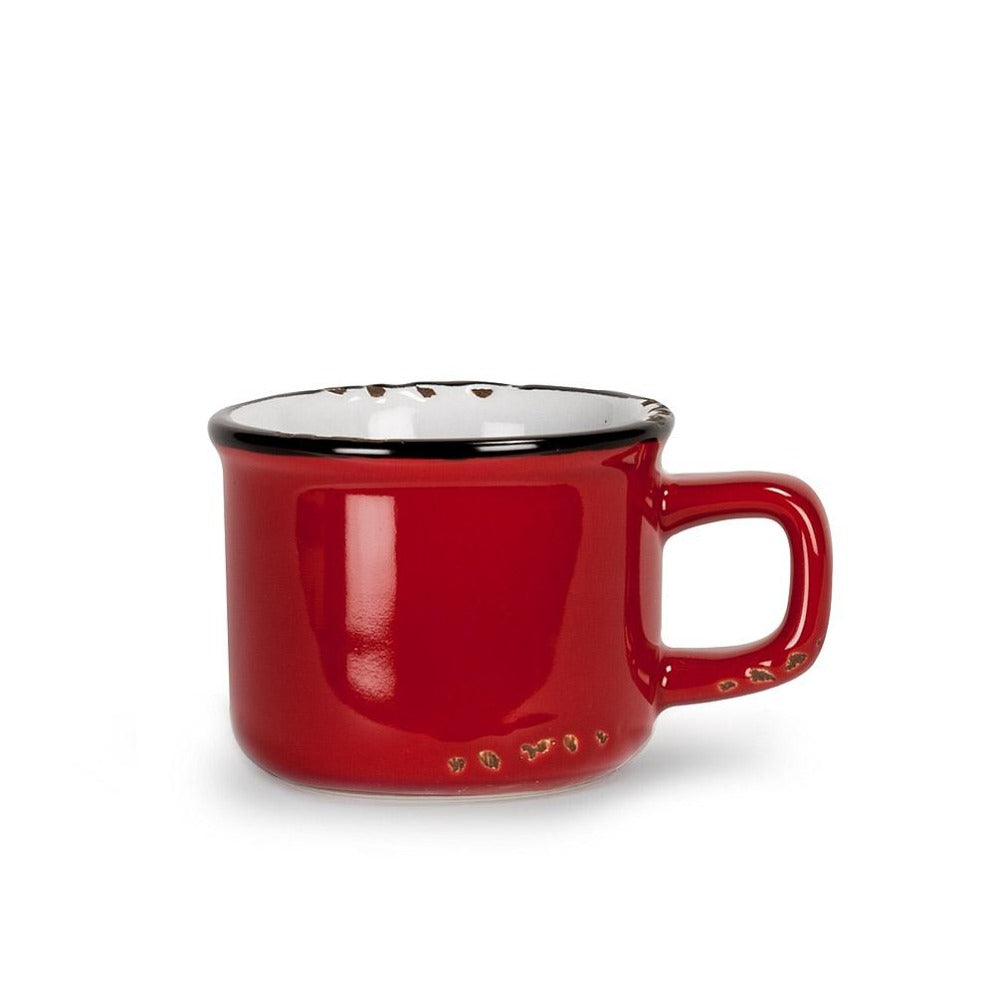 Enamel Look Espresso Cup Red