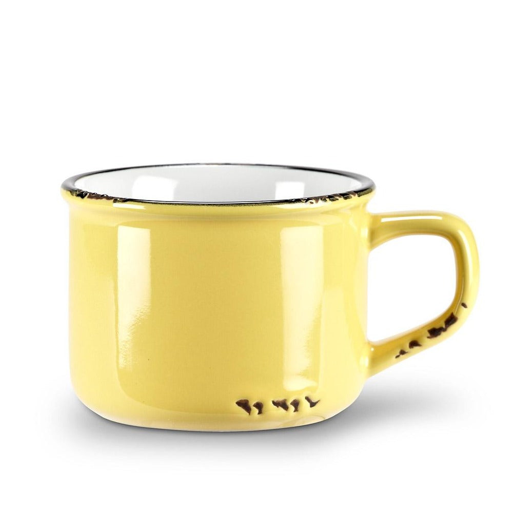 Enamel Look Cappuccino Cup Yellow