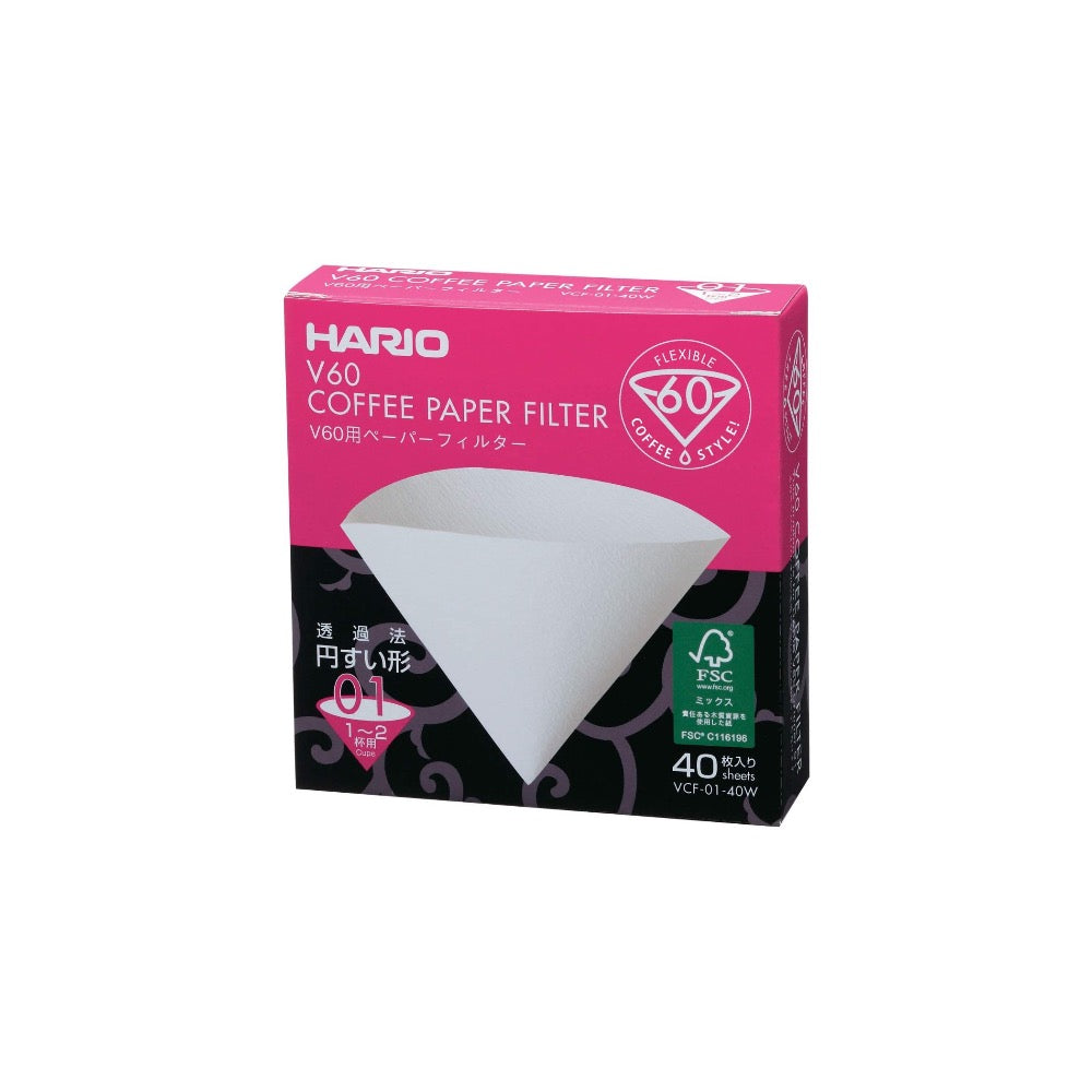 Hario V60-01 White (40 Pack)